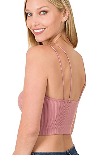 Zenana Ribbed Knit Seamless Spaghetti Strap Crop Cami for Women
| Zenana Ribbed Knit Seamless Halter Neck Crop Tank Top